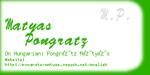 matyas pongratz business card